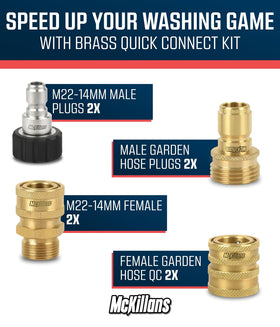 McKillans brass M22-14mm male plug close-up for precise connections