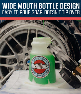 McKillans foam cannon adjustable-foam-output lets you tailor foam thickness.