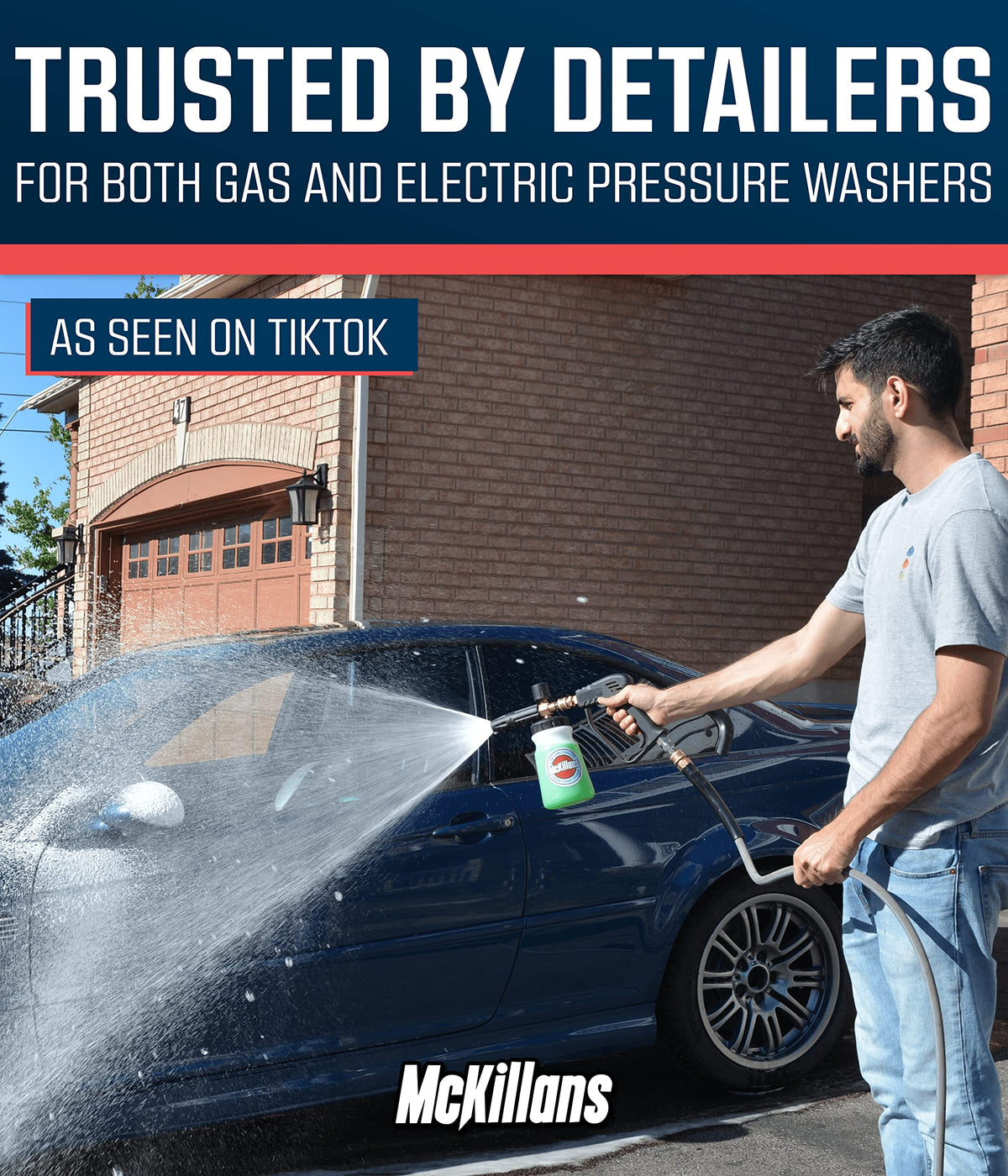 McKillans foam cannon adjustable-angle-output covers broader areas with foam.