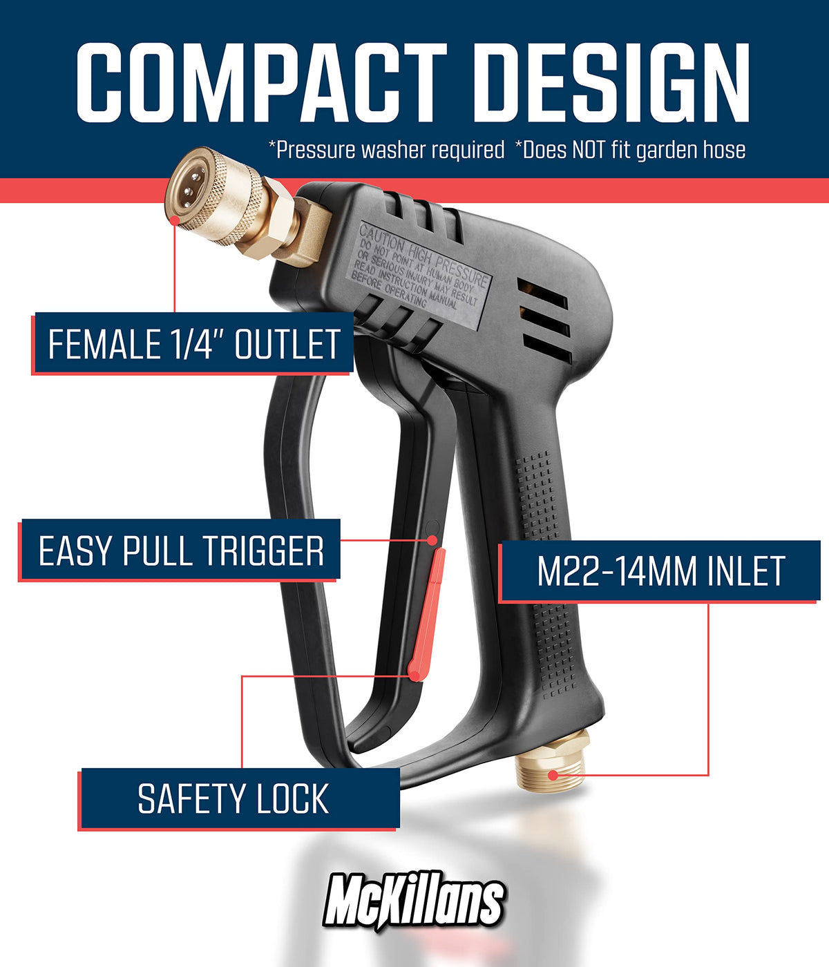 McKillans ergonomic trigger design reduces fatigue during long cleaning sessions.
