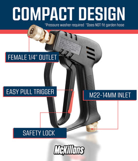 McKillans ergonomic trigger design reduces fatigue during long cleaning sessions.