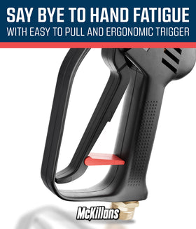 McKillans foam cannon-ready setup delivers rich foam for efficient pre-wash.