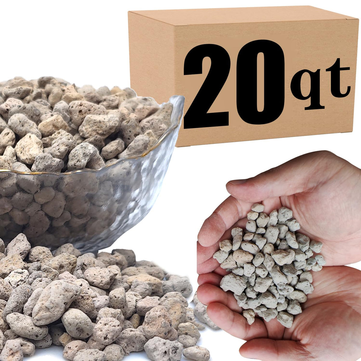 MDPQT 20QT horticultural pumice bag showing drainage and moisture balance for healthy roots