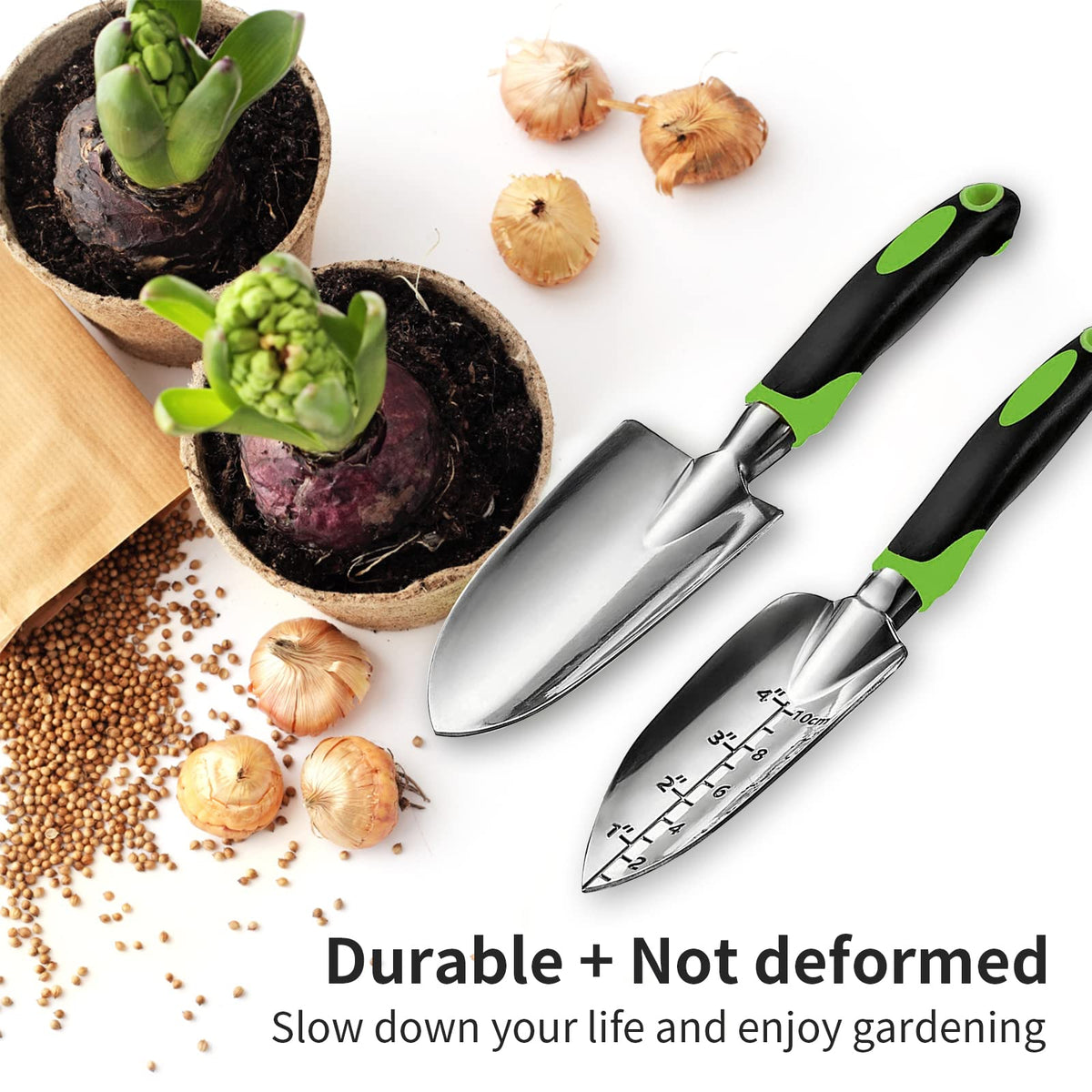 MDSXO polished aluminum heads resist rust for durable garden work
