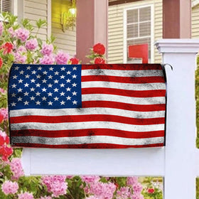 Mealah colorful flag detail highlights patriotic theme for seasonal exterior decoration.