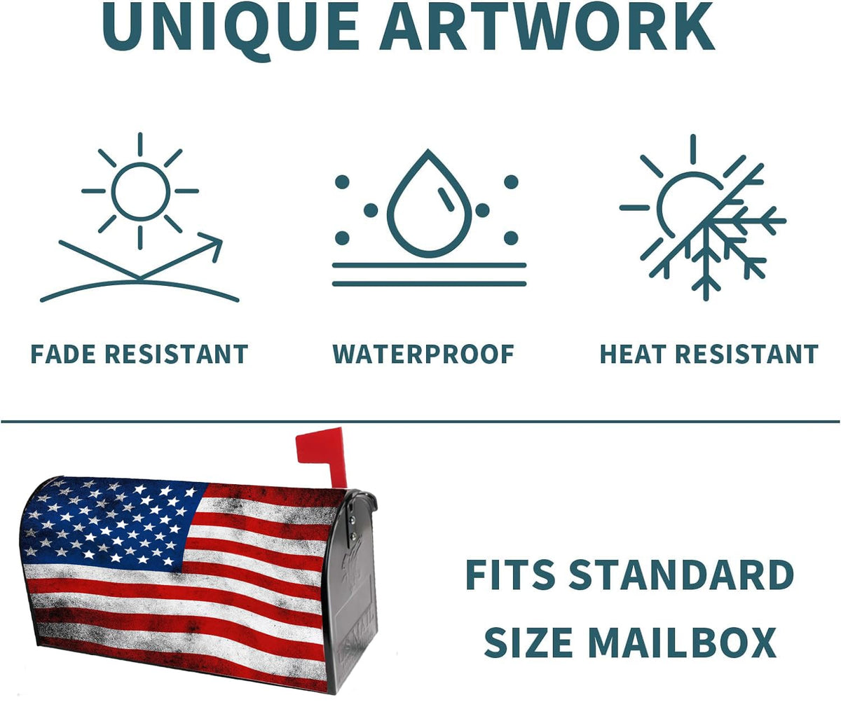 Mealah magnetic PVC mailbox cover close-up shows durable, fade-resistant material.