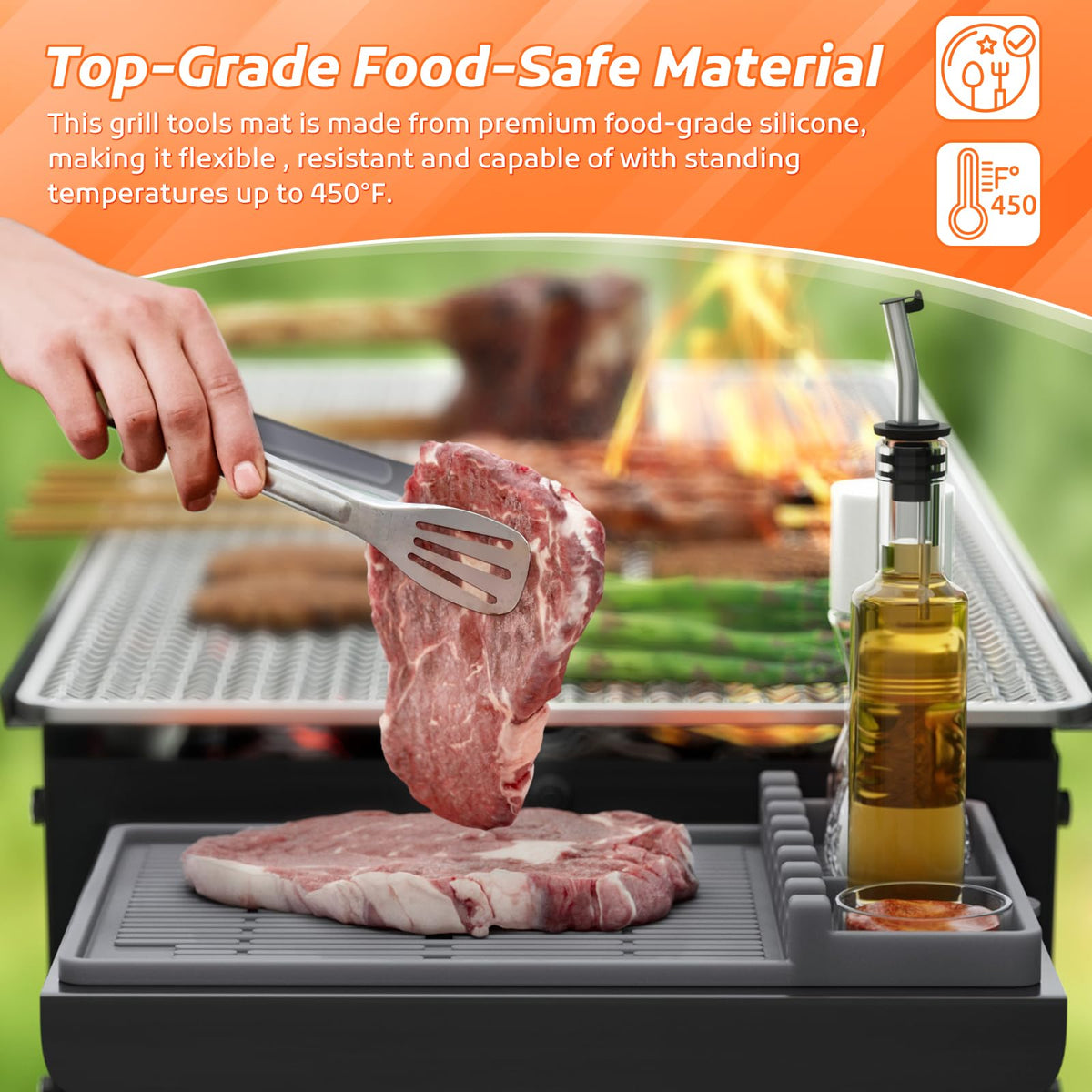 MealHelper food-grade silicone mat is heat resistant up to 450°F.
