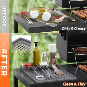 MealHelper non-slip striped design prevents slips and protects grill surface.