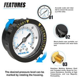 MEANLIN MEASURE 1/4-inch NPT thread detail for secure connections
