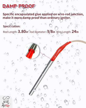 Meatender igniter compatible with Pit Boss, Camp Chef, Z Grills for easy start