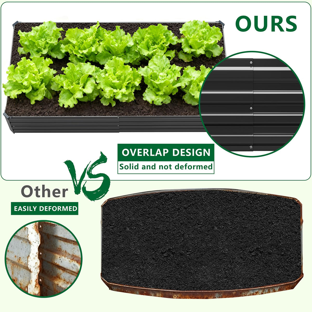 Meberam elevated planter with vegetables showcases versatile outdoor gardening options.
