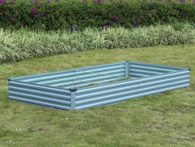 Meberam gray outdoor garden bed ready for vegetables and herbs.