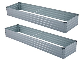 Meberam gray metal garden bed exterior blends modern outdoor aesthetics