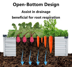 Meberam two-pack garden bed setup showcases quick tool-free assembly and quick gardening access