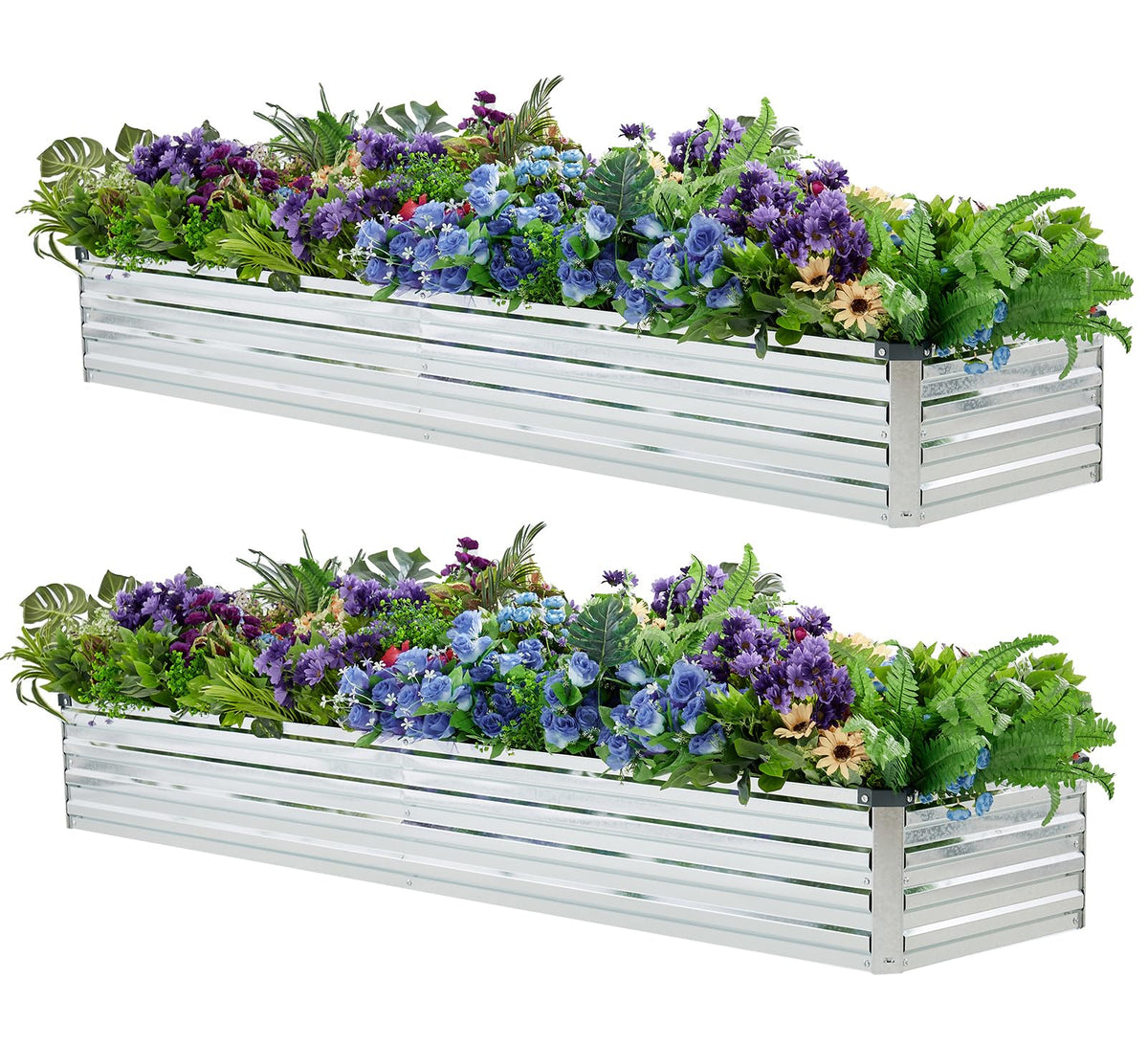 Meberam two-pack raised garden bed in assembly for easy setup and versatile planting.