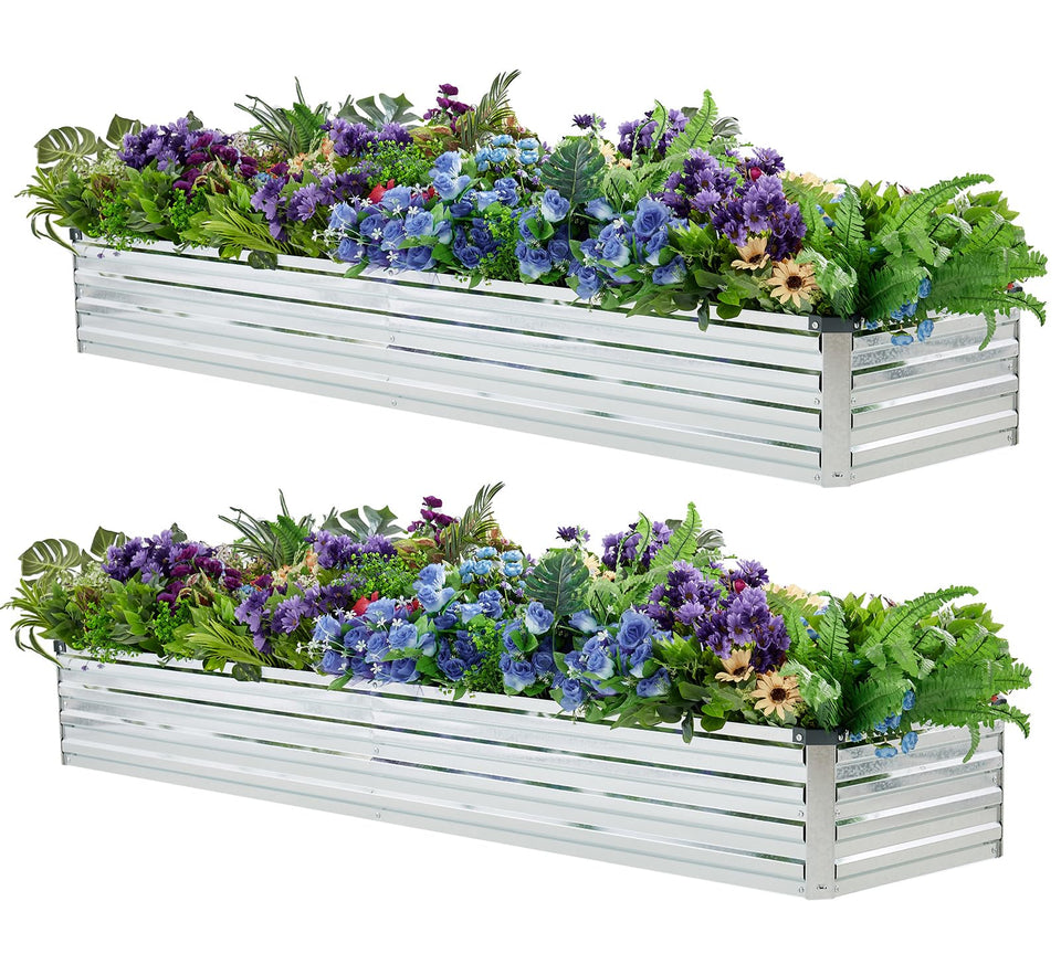 Meberam two-pack raised garden bed in assembly for easy setup and versatile planting.