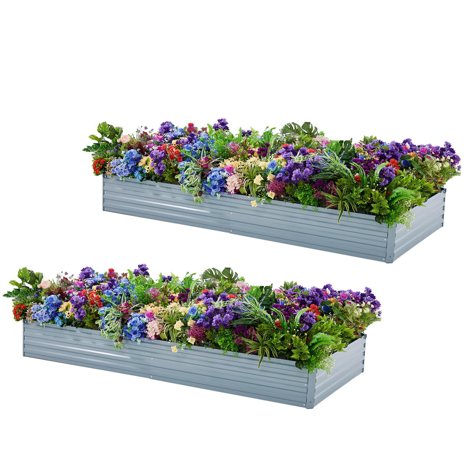 Meberam raised garden bed assembly with two-pack setup for easy planting.