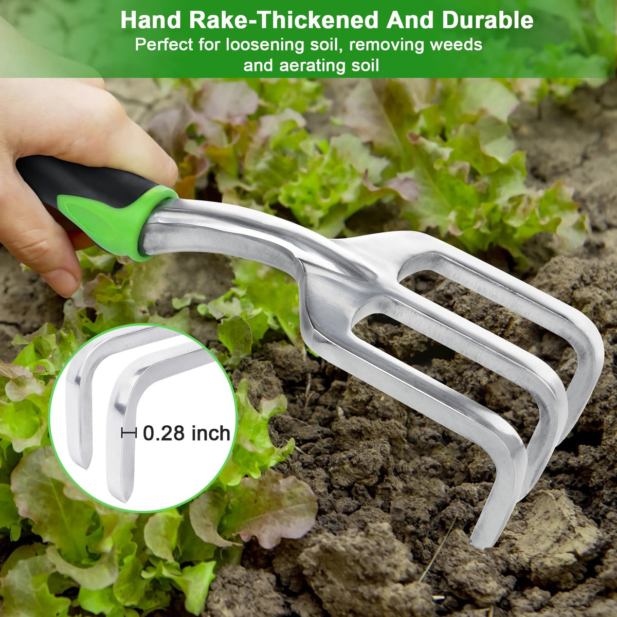 MECHEER aluminum alloy tools resist rust for lasting garden work.