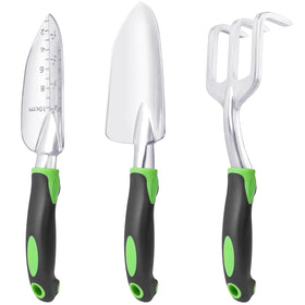 MECHEER 3-piece garden tools set with shovel for easy digging and planting.