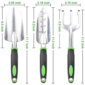 MECHEER transplant trowel shows depth marks for accurate transplanting.
