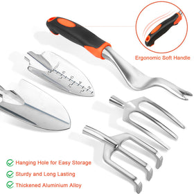 MECHEER cultivator and hand rake for easy soil penetration