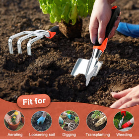 MECHEER digging, weeding, and aerating tools in action for beds