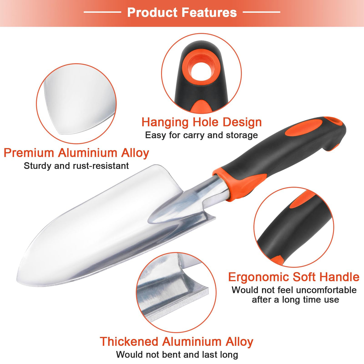 MECHEER ergonomic handle design reducing hand fatigue during gardening