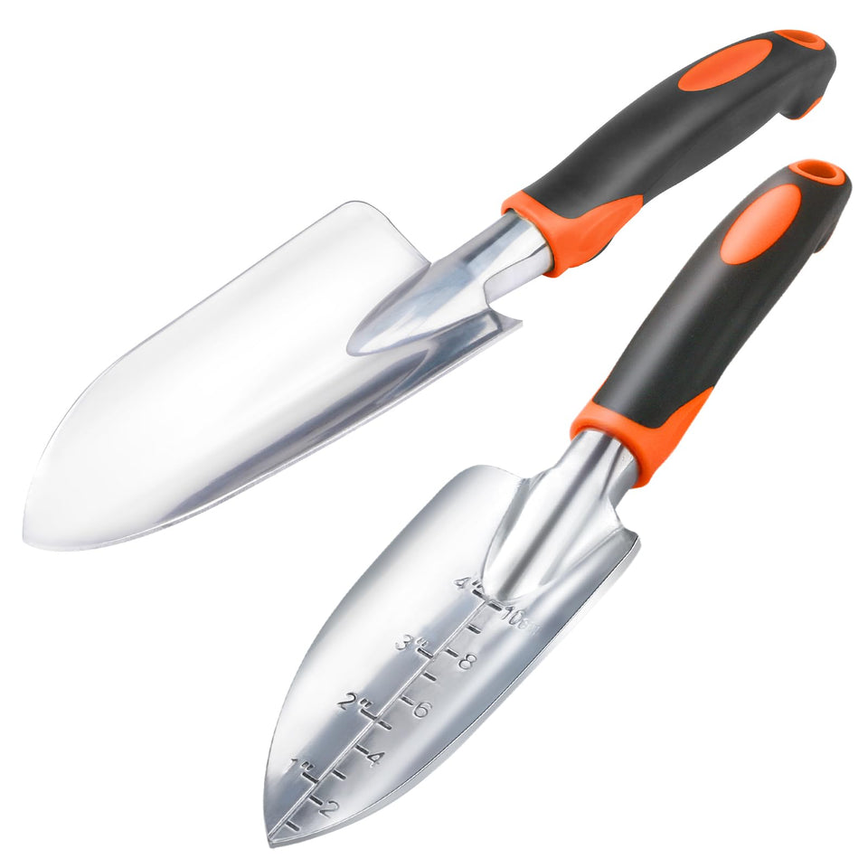 Mecheer garden shovel and trowel set for digging and planting