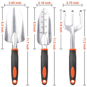 MECHEER garden shovel close-up showing sturdy aluminum alloy