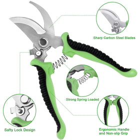 Mecheer pruning shears with carbon steel blades for precise cuts