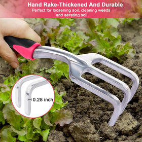 MECHEER red garden tool set for easy visibility in soil