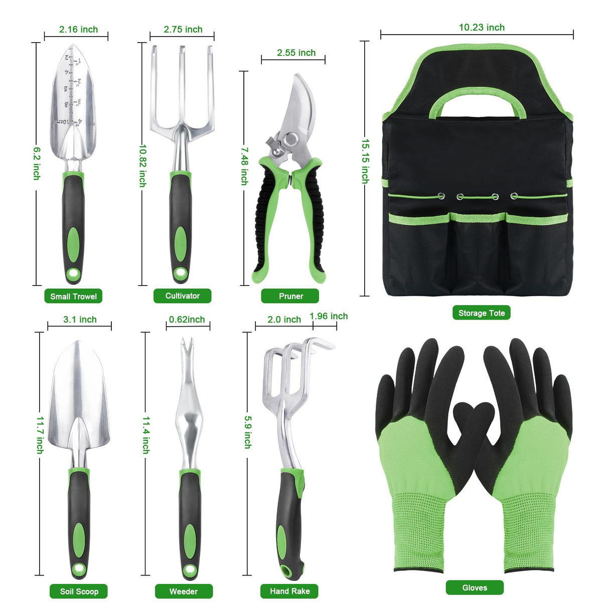 Mecheer rust-resistant aluminum garden tool heads handle tough soil