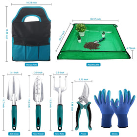 MECHEER shovel, hand rake, and trowel ready for efficient gardening work.