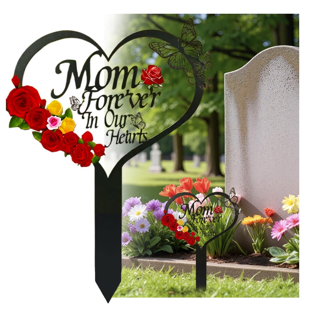 Meckerni butterfly-heart memorial plaque placed in a lawn for a graceful outdoor tribute