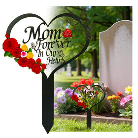 Meckerni butterfly-heart memorial plaque placed in a lawn for a graceful outdoor tribute