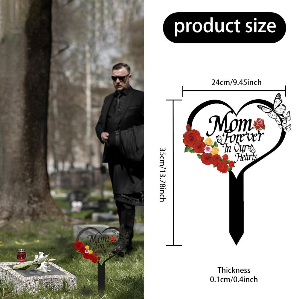 Meckerni mom heart grave marker expressing longing with butterfly motif