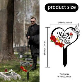 Meckerni mom heart grave marker expressing longing with butterfly motif