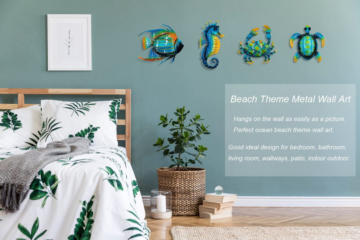 Meduofon crab wall art blue brings playful maritime vibe to walls.