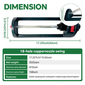 Meekamar Lawn Sprinkler provides 3600 sq ft coverage for large lawns