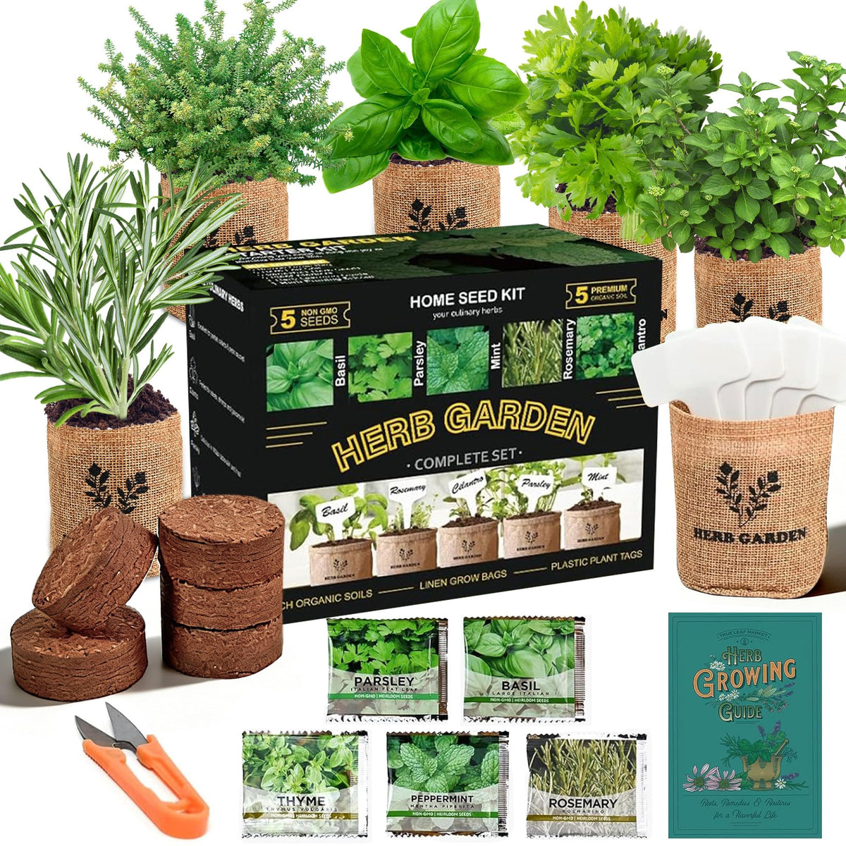 Meekear 5 Herb Indoor Starter Kit box ready for gifting and easy setup.