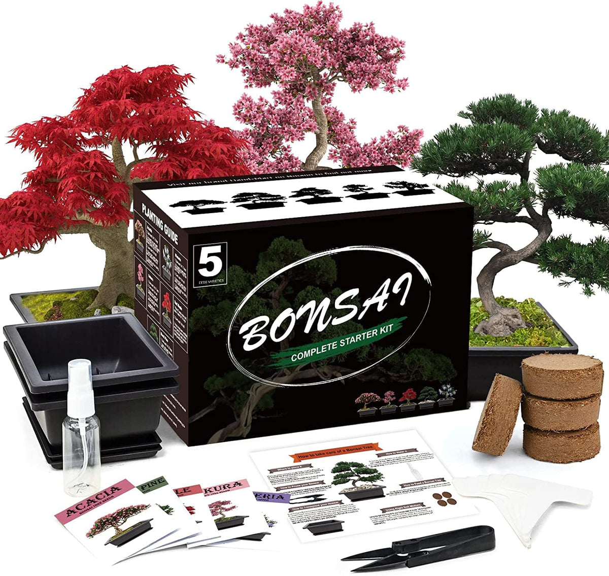 Meekear 5 self-watering bonsai pots for consistent moisture during growth