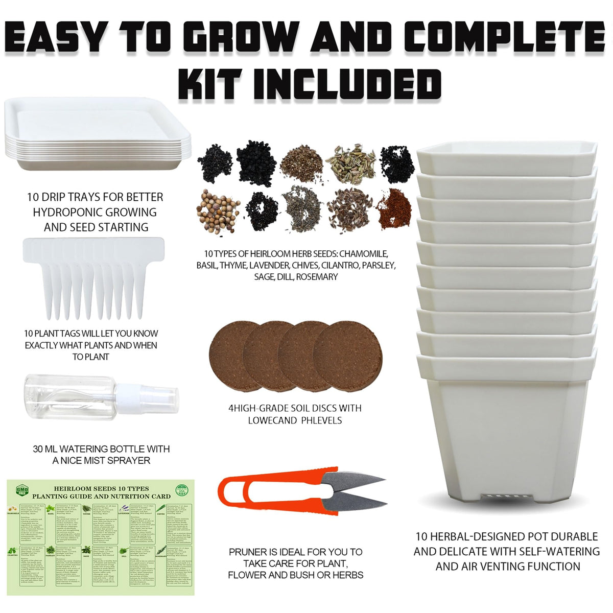 Meekear self-watering pots with drip trays for easy maintenance