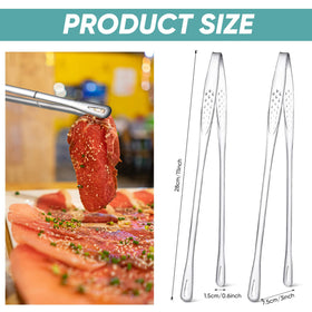 Meekoo stainless steel tongs close-up shows durable mirror finish