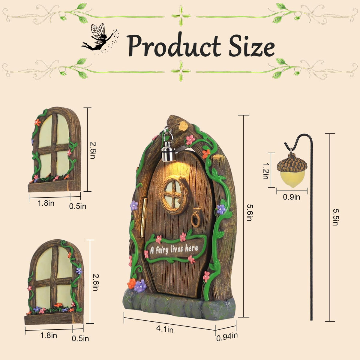 MEETYAMOR arched fairy window 1 framed with color and vines for a fairy habitat