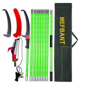 MEFBANT 30ft extendable pole for tall branch access and safe pruning.