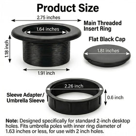 MEFELE Cln V Tower ring stabilizes umbrella and reduces wobble.