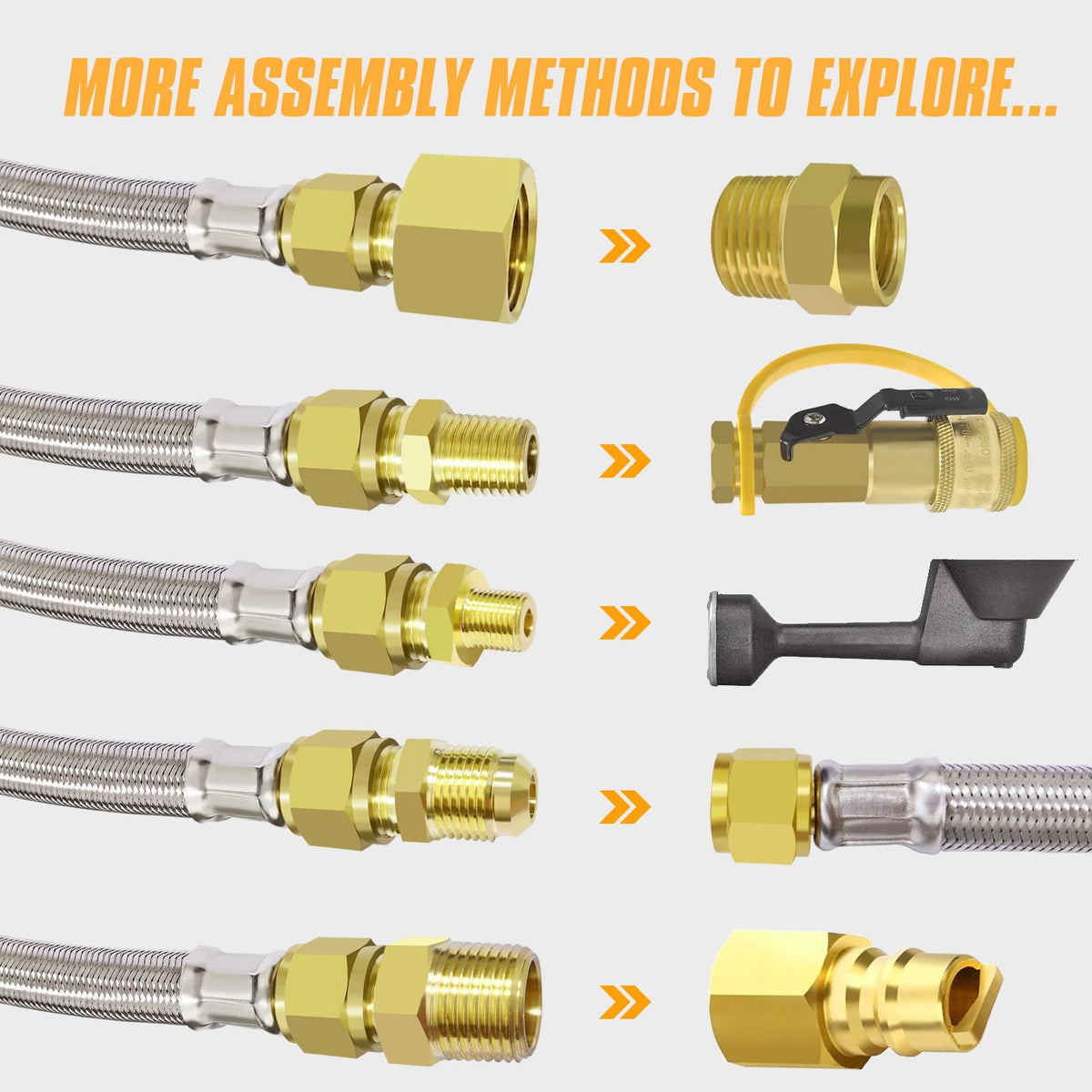 MEFUN 38-inch flare end on both sides enables quick hookups.