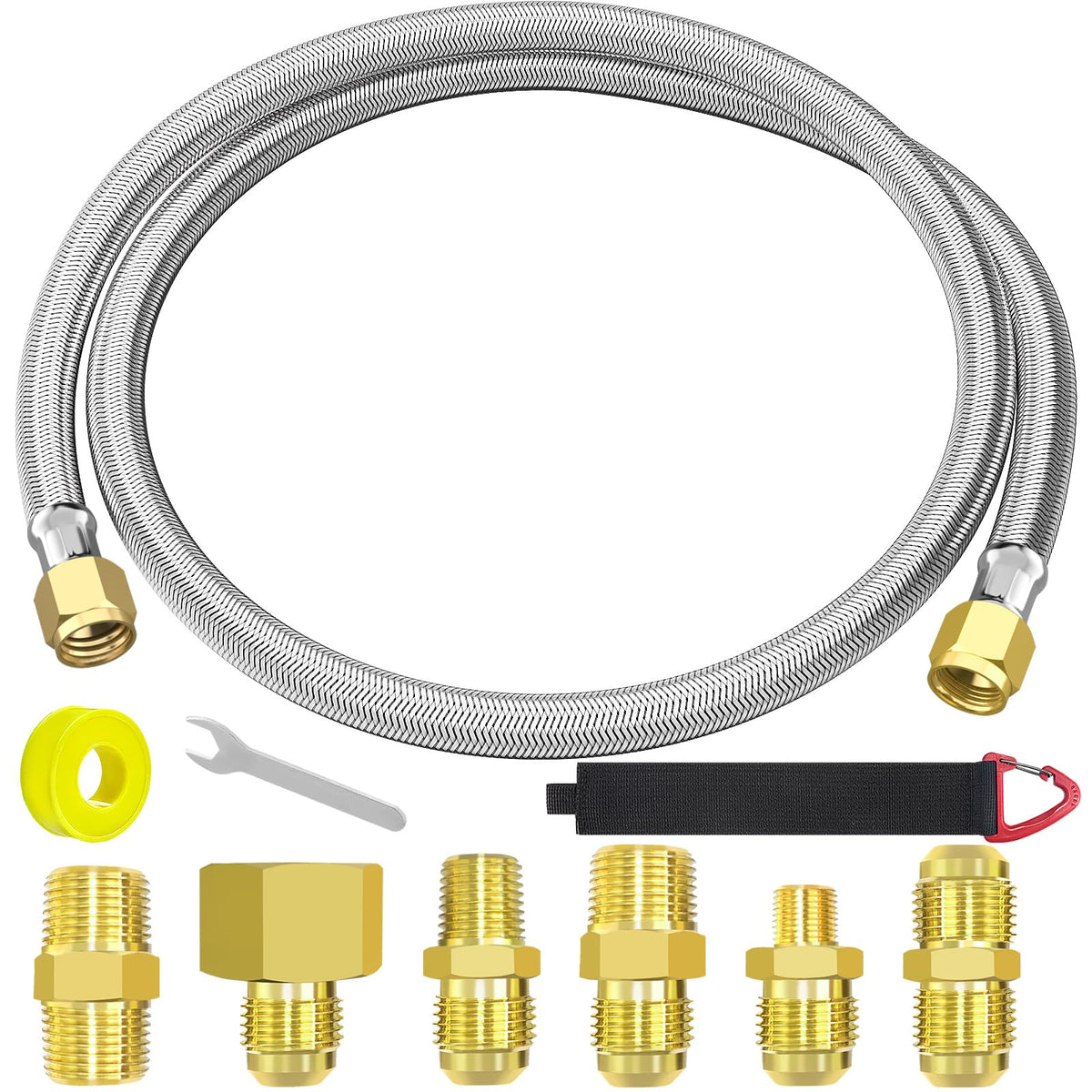 MEFUN 6ft propane hose extension for flexible outdoor grilling setups.