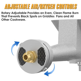 MEFUN air shutter feature supports complete combustion and stable flame.