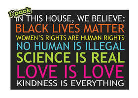 Bright colors and readable letters capture attention while expressing support.
